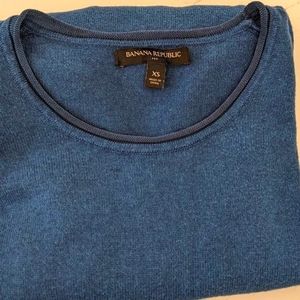 Banana Republic Wool Cashmere Cotton Blend Crew Neck Sweater Teal Size XS